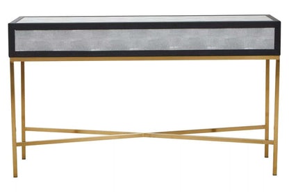 Cadiz Grey Shagreen Effect Console Table with 2 Drawers