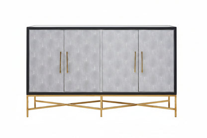 Cadiz Grey Shagreen Effect 4 Door Sideboard