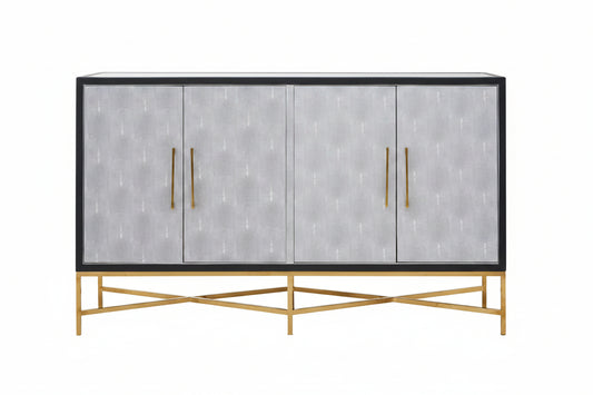 Cadiz Grey Shagreen Effect 4 Door Sideboard