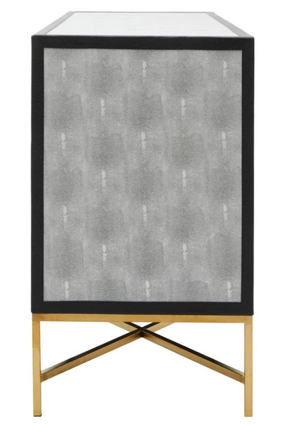 Cadiz Grey Shagreen Effect 4 Door Sideboard