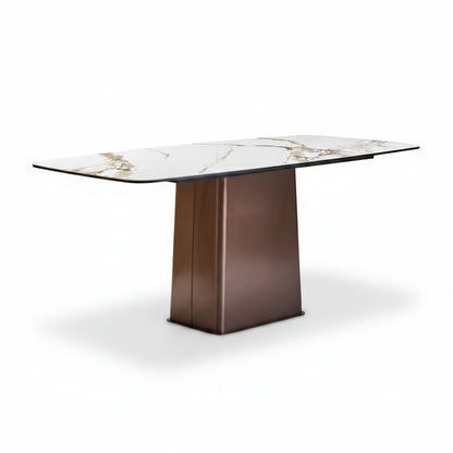 Imperia White Ceramic Marble Effect Rectangular Dining Table