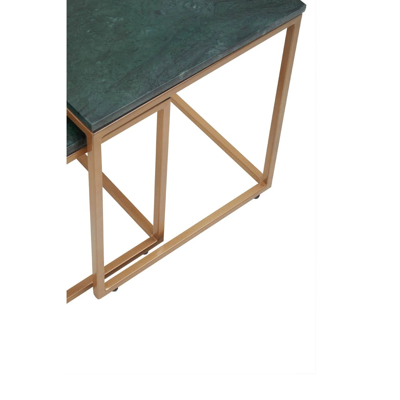 Varana Nest Of Two Green Marble Top Tables