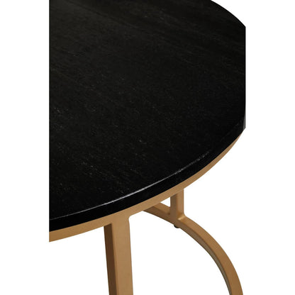 Varana Nest Of Two Black Marble Top Round Coffee Tables