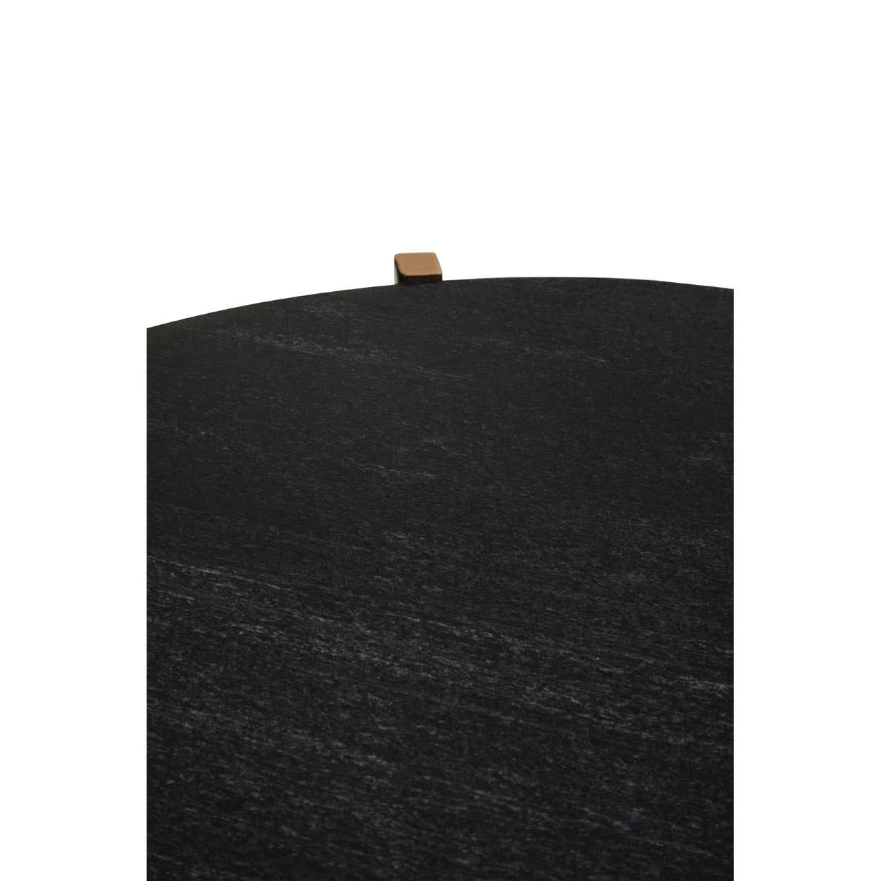 Varana Set of 2 Black Marble Top Round Side Table
