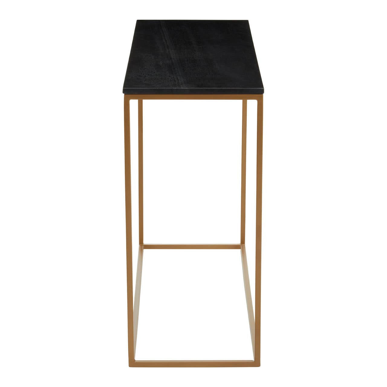Varana Black Marble Top Console Table With Gold Iron Frame