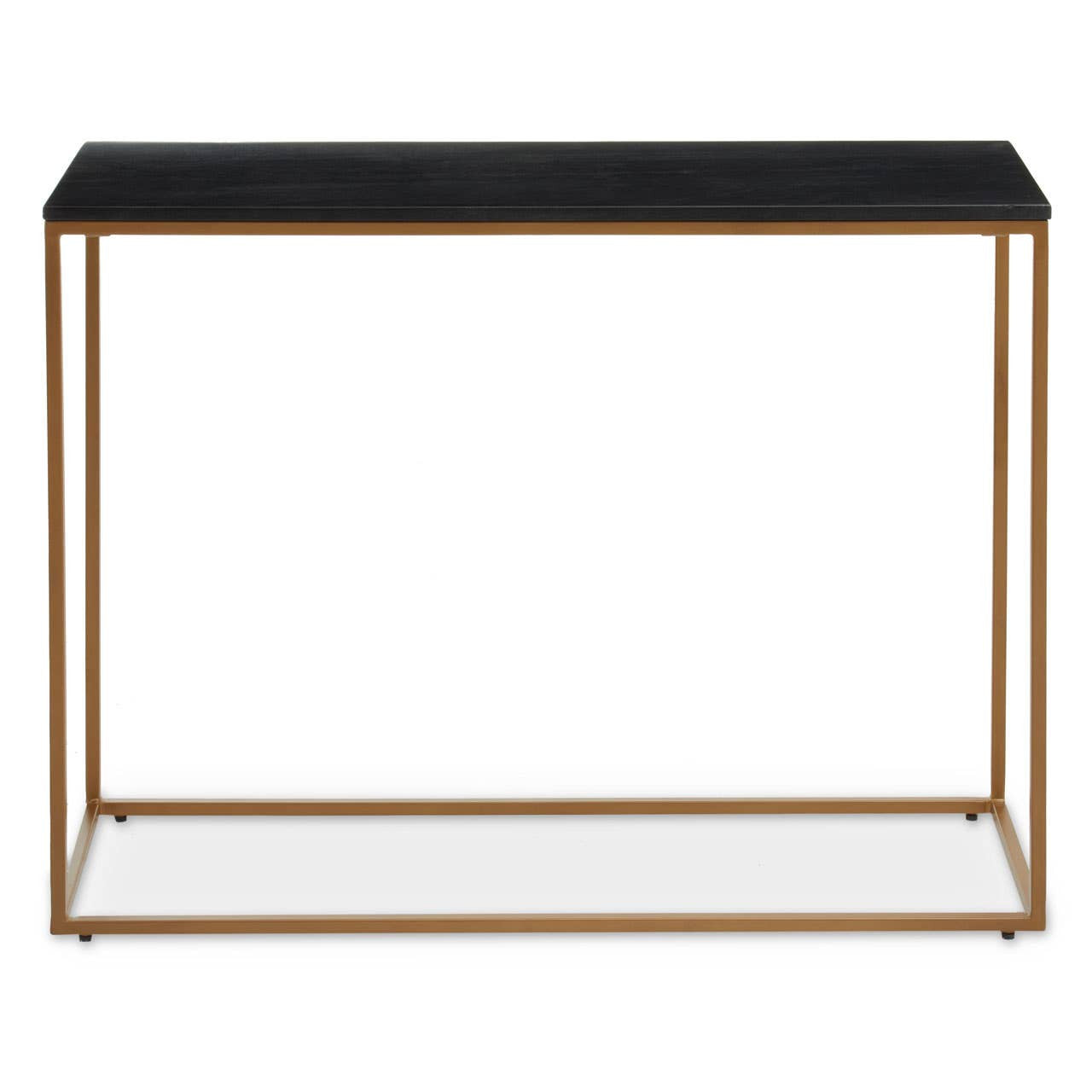 Varana Black Marble Top Console Table With Gold Iron Frame