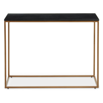 Varana Black Marble Top Console Table With Gold Iron Frame