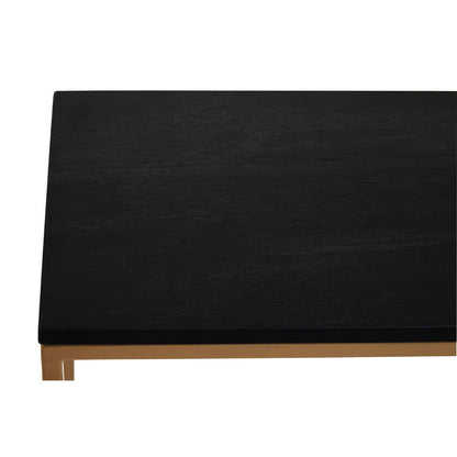 Varana Black Marble Top Console Table With Gold Iron Frame