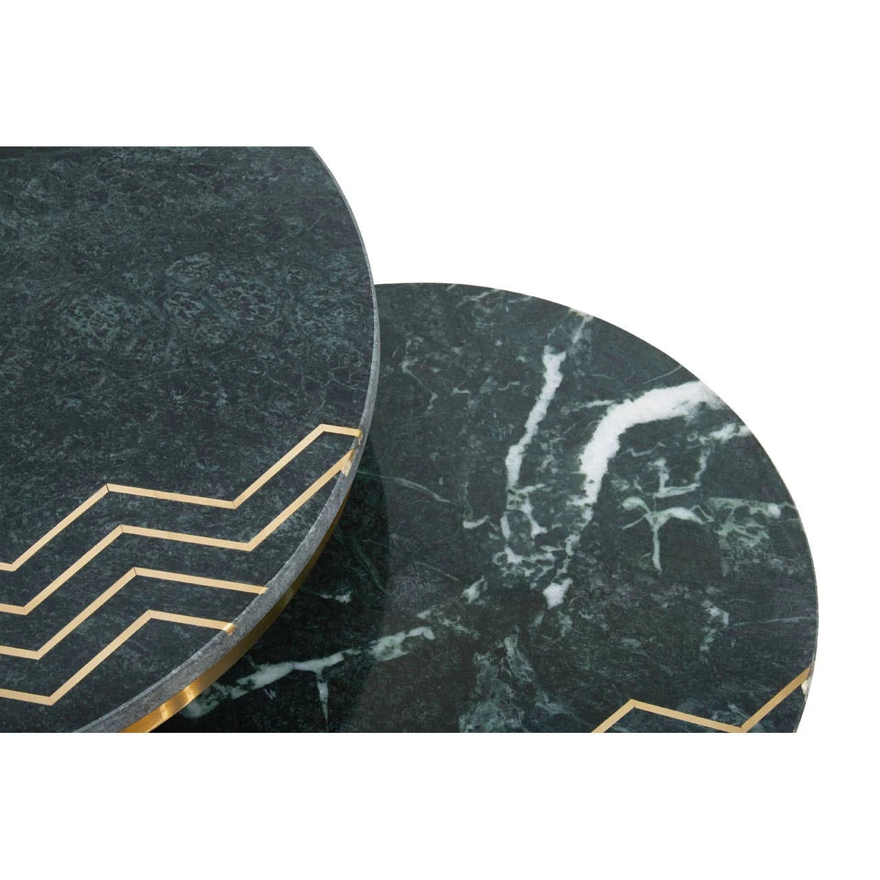 Nirav Green Marble Top Set of 2 Side Table
