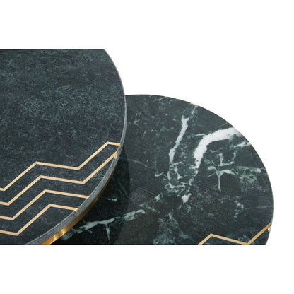 Nirav Green Marble Top Set of 2 Side Table