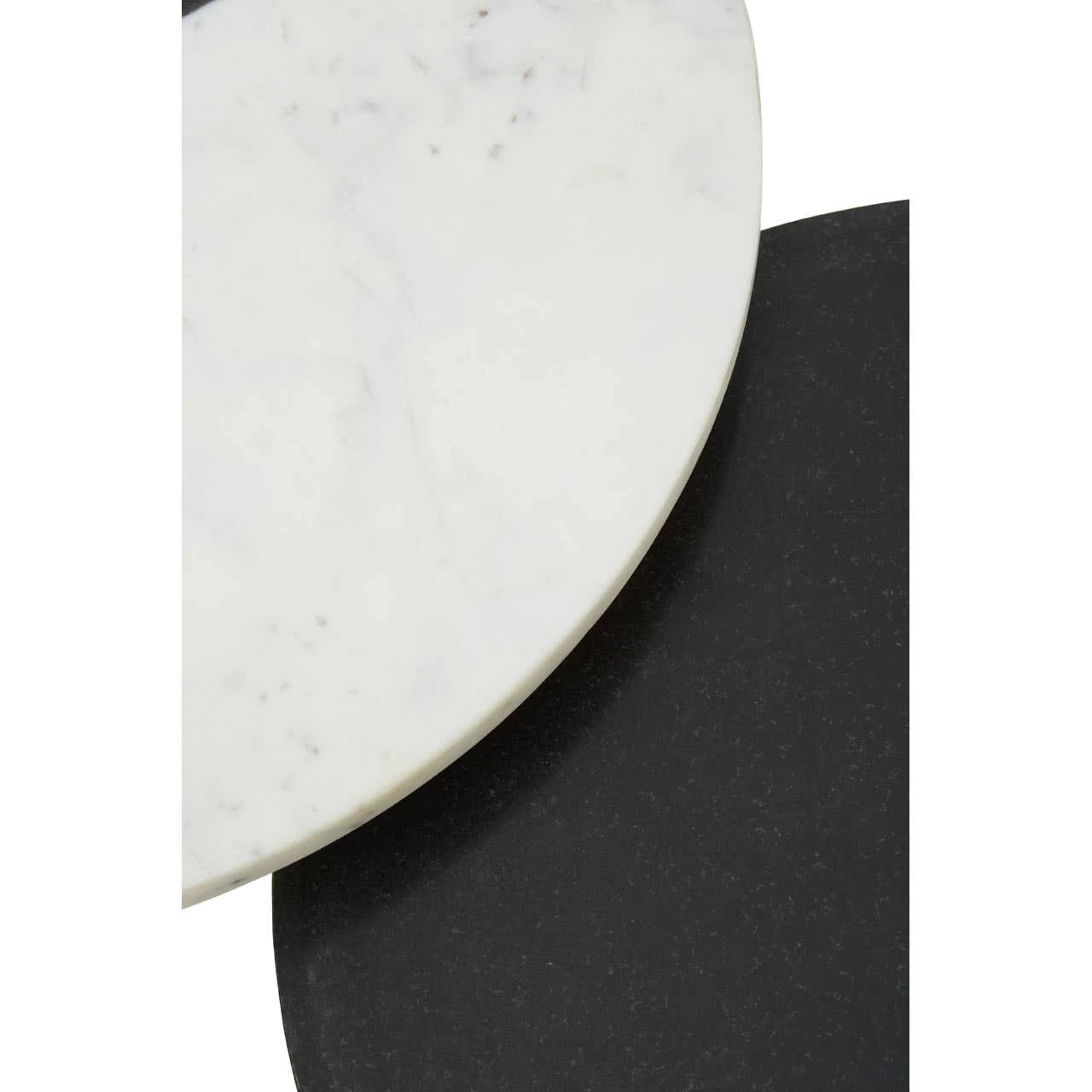 Nirav Black And White Marble Set of 2 Side Table