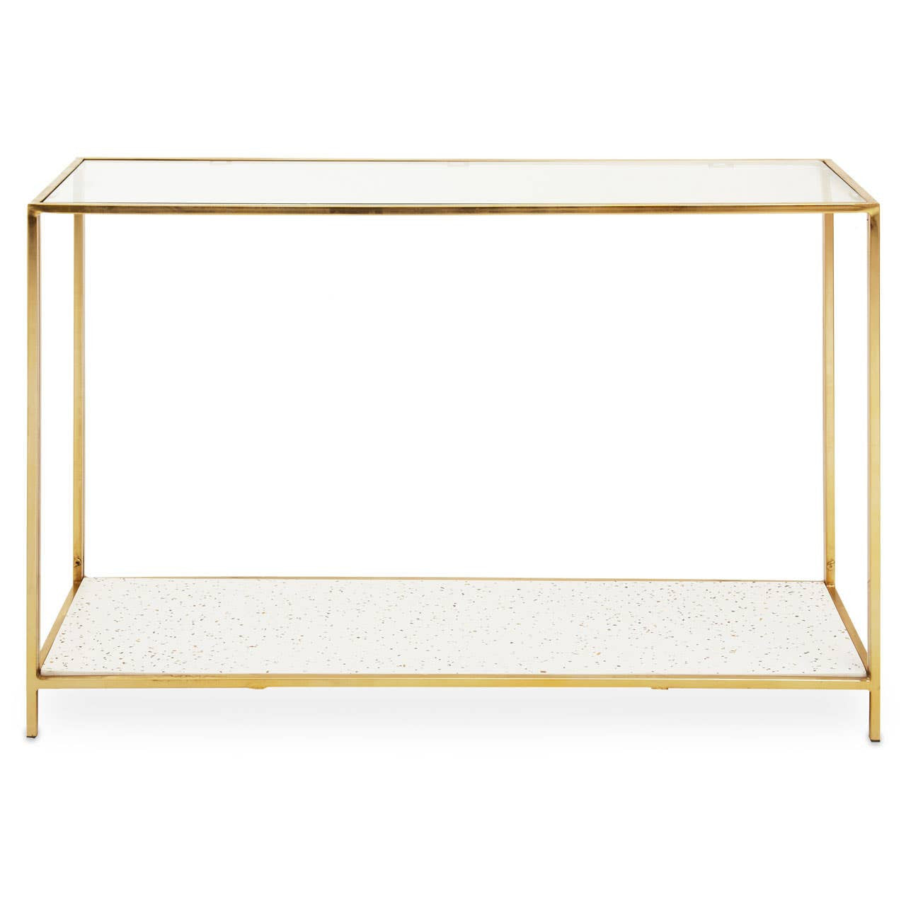 Novi Glass And Gold Frame Console Table
