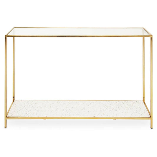 Novi Glass And Gold Frame Console Table
