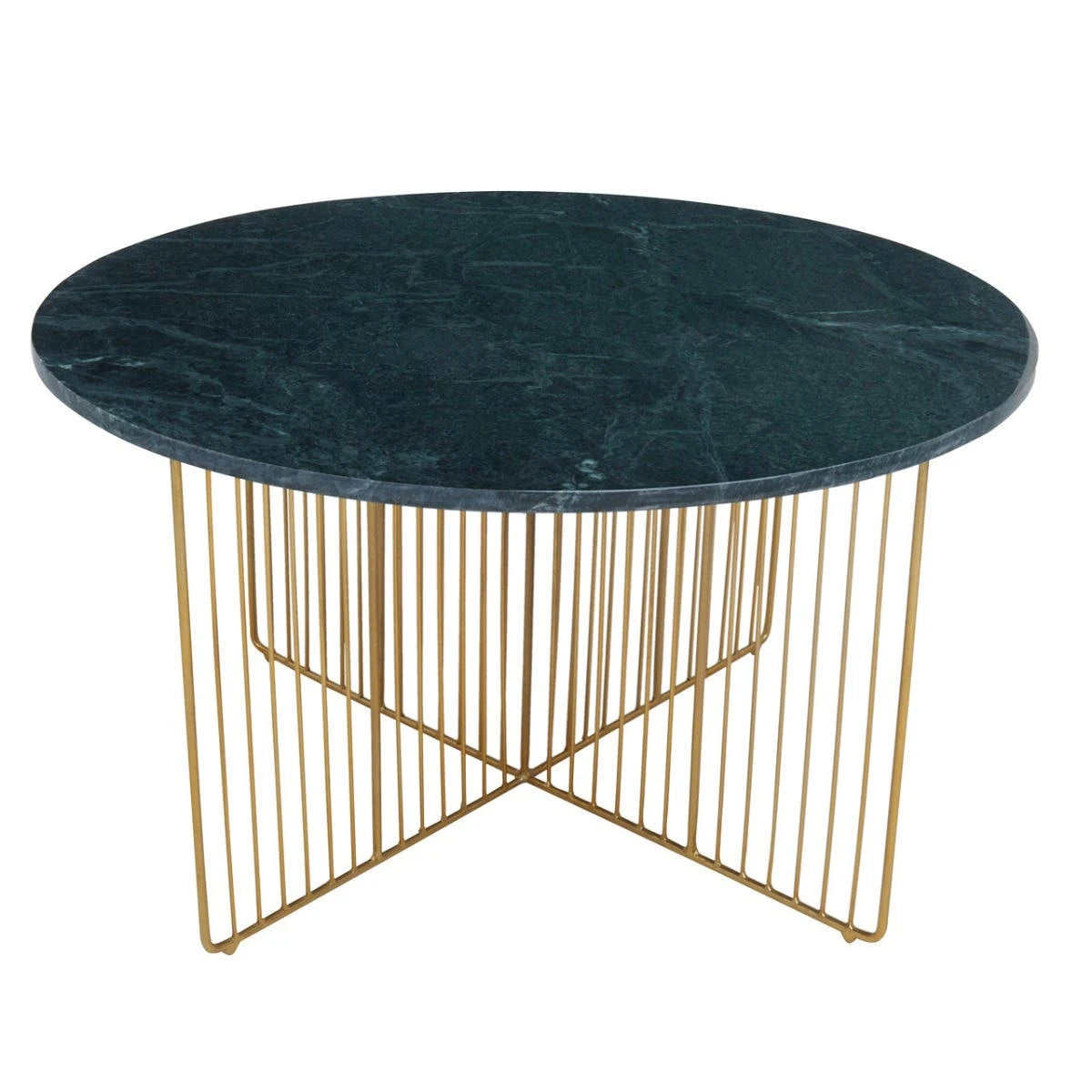 Novi Glass And White Terrazzo Gold Frame Coffee Table