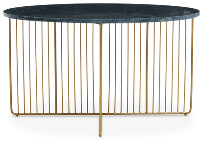Novi Glass And White Terrazzo Gold Frame Coffee Table