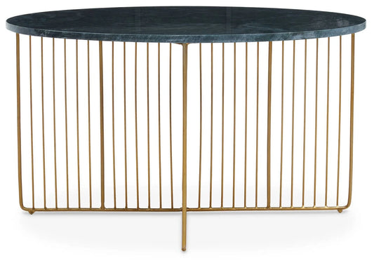 Novi Glass And White Terrazzo Gold Frame Coffee Table