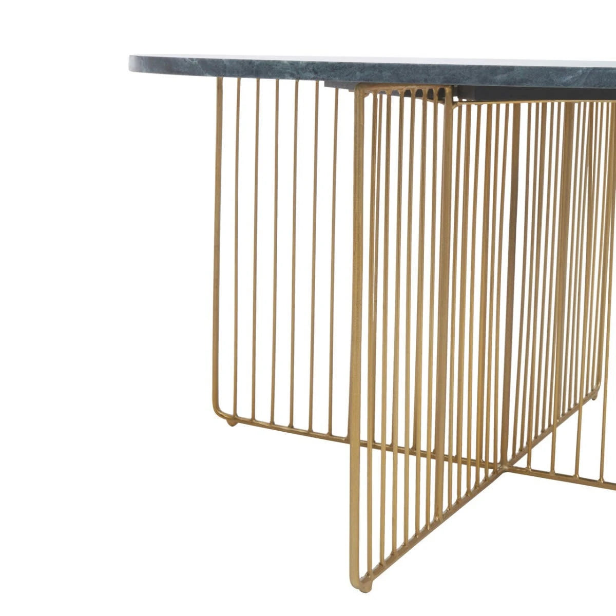 Novi Glass And White Terrazzo Gold Frame Coffee Table