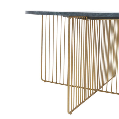 Novi Glass And White Terrazzo Gold Frame Coffee Table