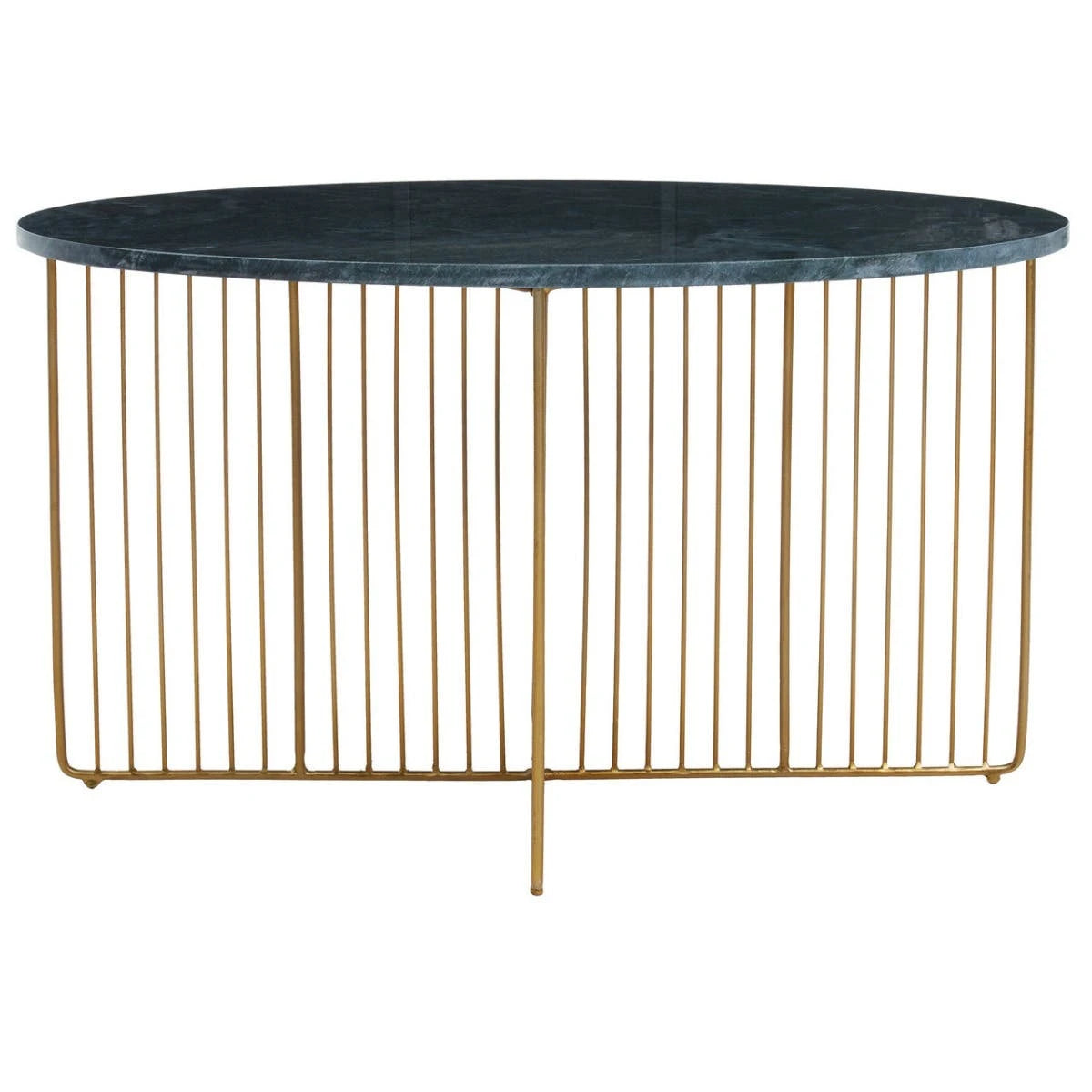 Novi Glass And White Terrazzo Gold Frame Coffee Table