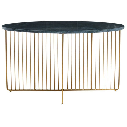 Novi Glass And White Terrazzo Gold Frame Coffee Table