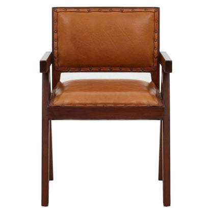 Inca Tan Leather Dining Chair