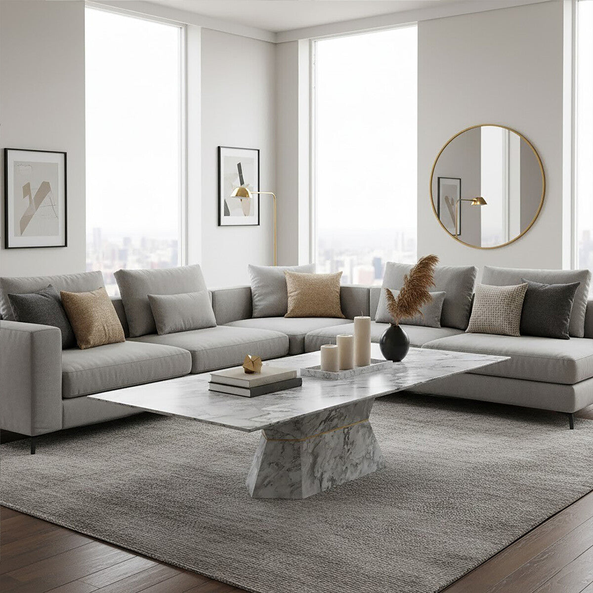 Spezia Grey Marble Coffee Table