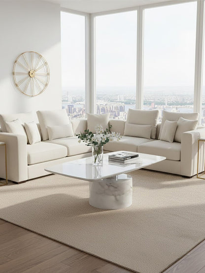Sesto White Marble Coffee Table
