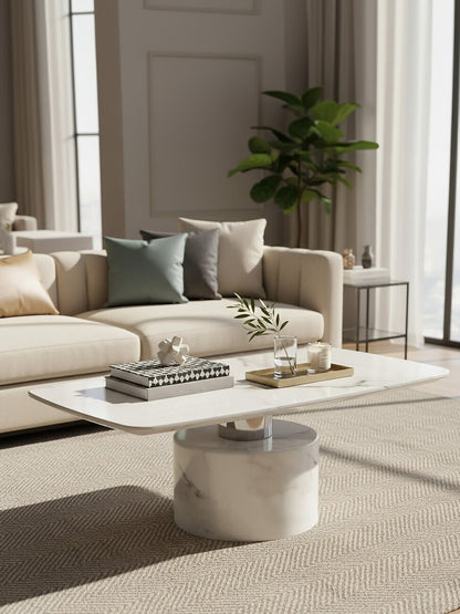 Sesto White Marble Coffee Table