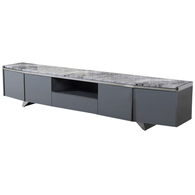 Saronno Grey Marble Top Media Unit
