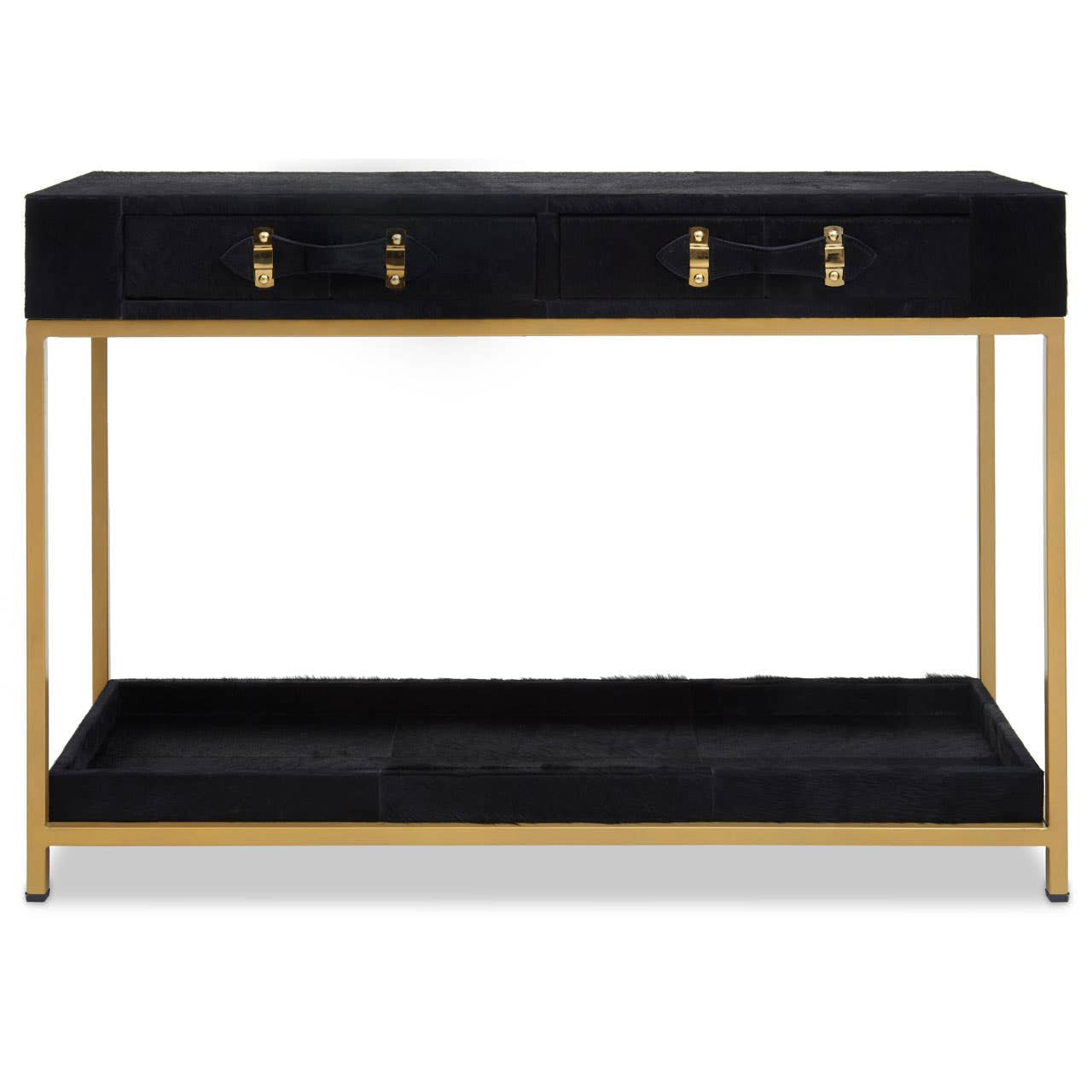 Kensington Townhouse Hair on Leather Two Drawer Console Table