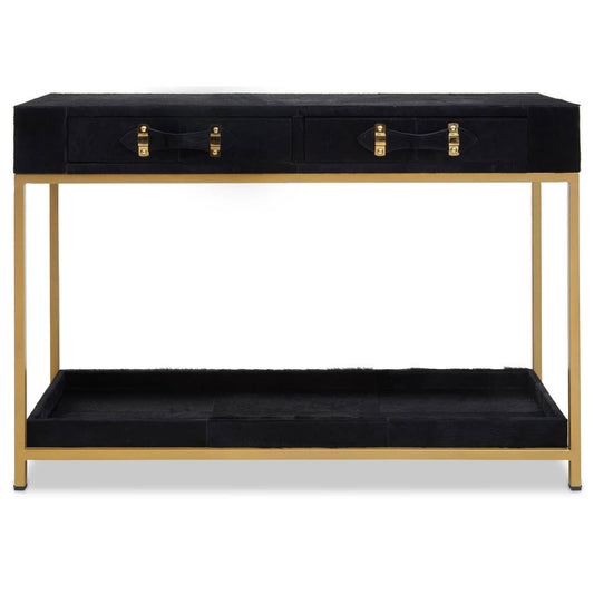 Kensington Townhouse Hair on Leather Two Drawer Console Table