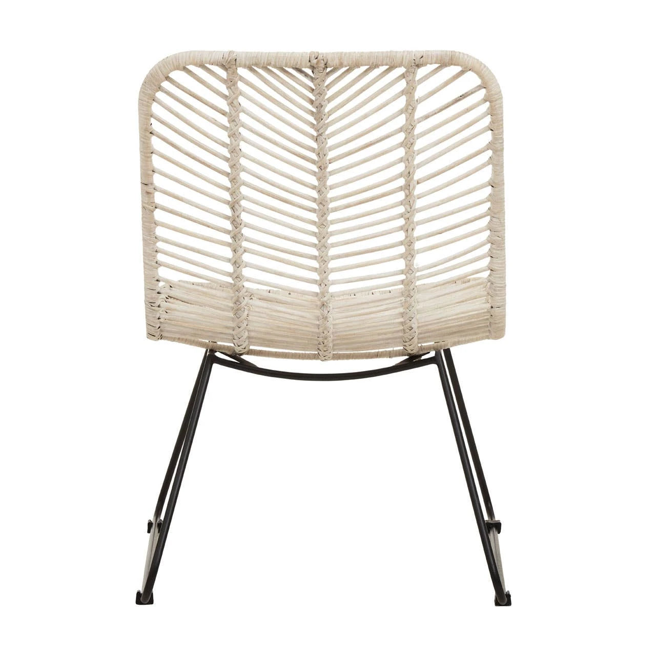 Java Natural Rattan Black Metal Chair