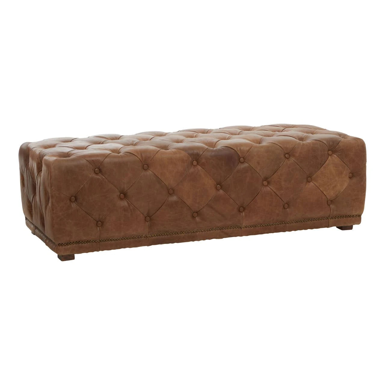 Hoxton Tufted Leather Round Ottoman