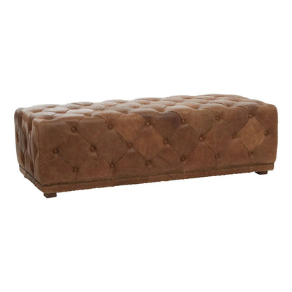 Hoxton Tufted Leather Round Ottoman