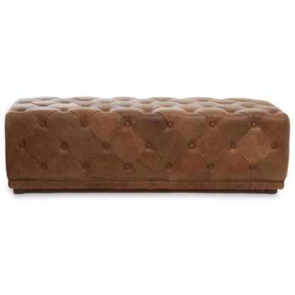 Hoxton Tufted Leather Round Ottoman