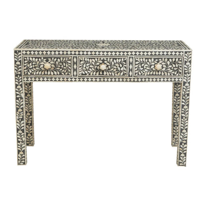 Fusion Bone Inlay Desk with 3 Drawers