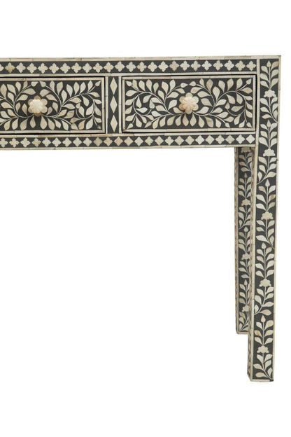 Fusion Bone Inlay Desk with 3 Drawers