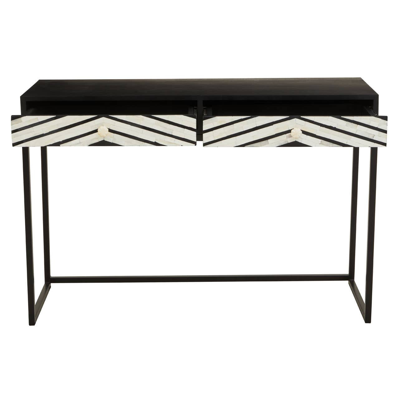 Fusion Two Drawers with Bone Inlay Console Table