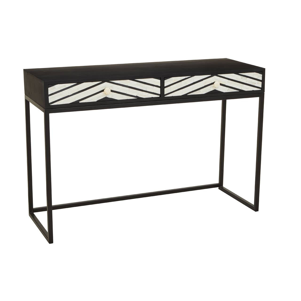 Fusion Two Drawers with Bone Inlay Console Table