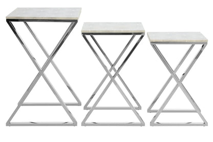 Cardona Nest of Three Shagreen Effect Tables