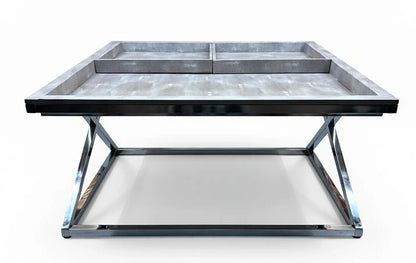 Cardona Grey Shagreen Effect Tray Coffee Table
