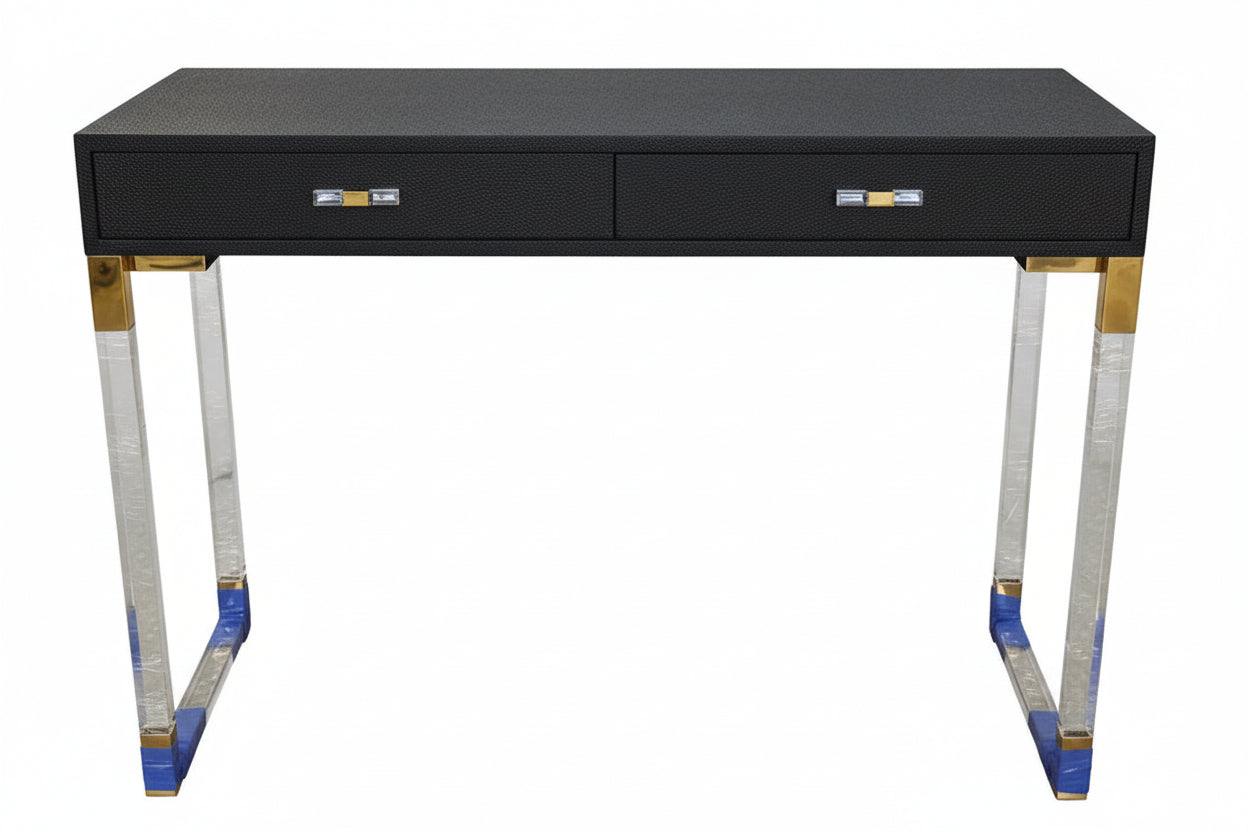Cardona Black Shagreen Effect 2 Drawer Console Table