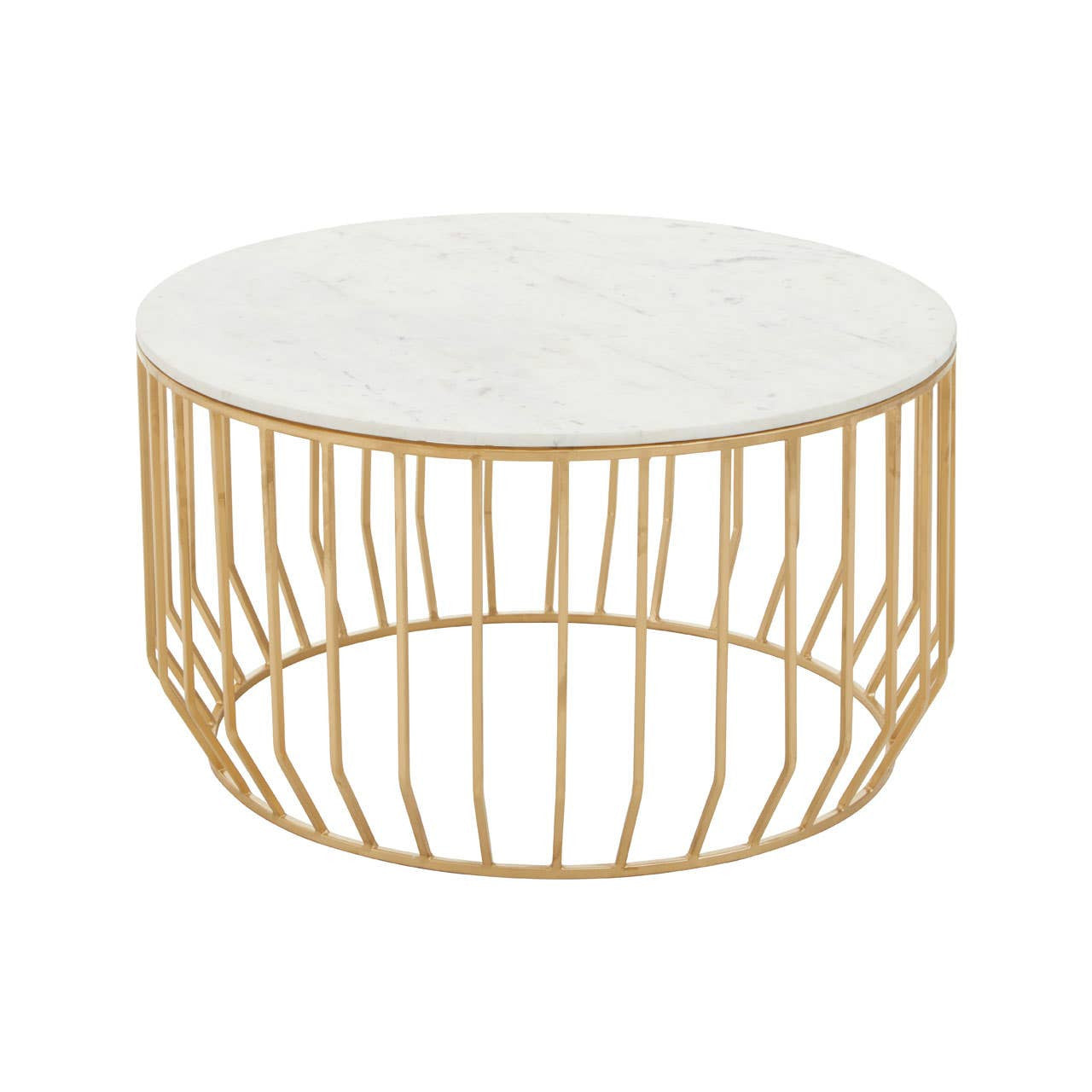 Pali White Marble And Gold Coffee Table