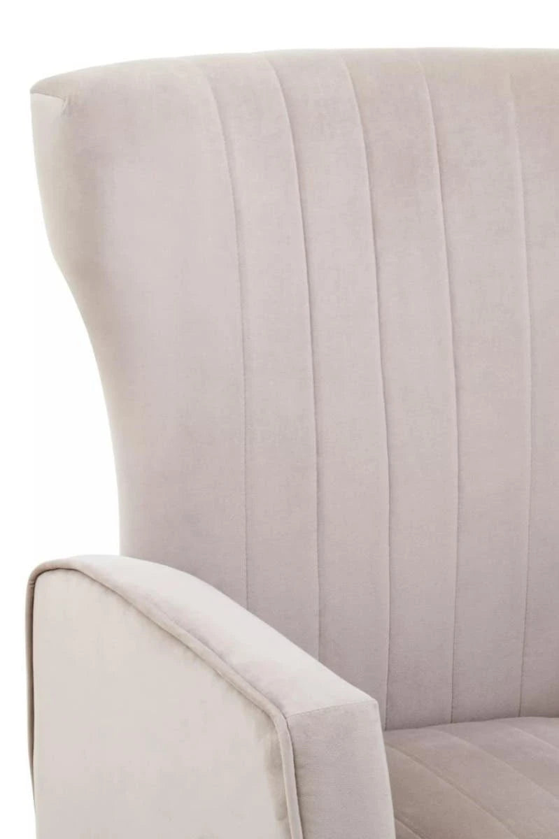 Zamora Mink Velvet Accent Chair With Gold Finish Legs
