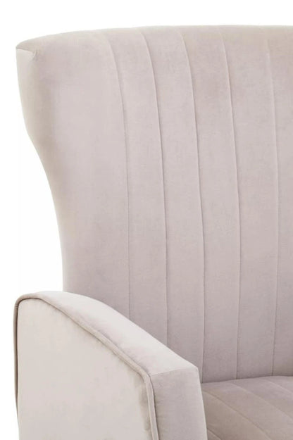 Zamora Mink Velvet Accent Chair With Gold Finish Legs