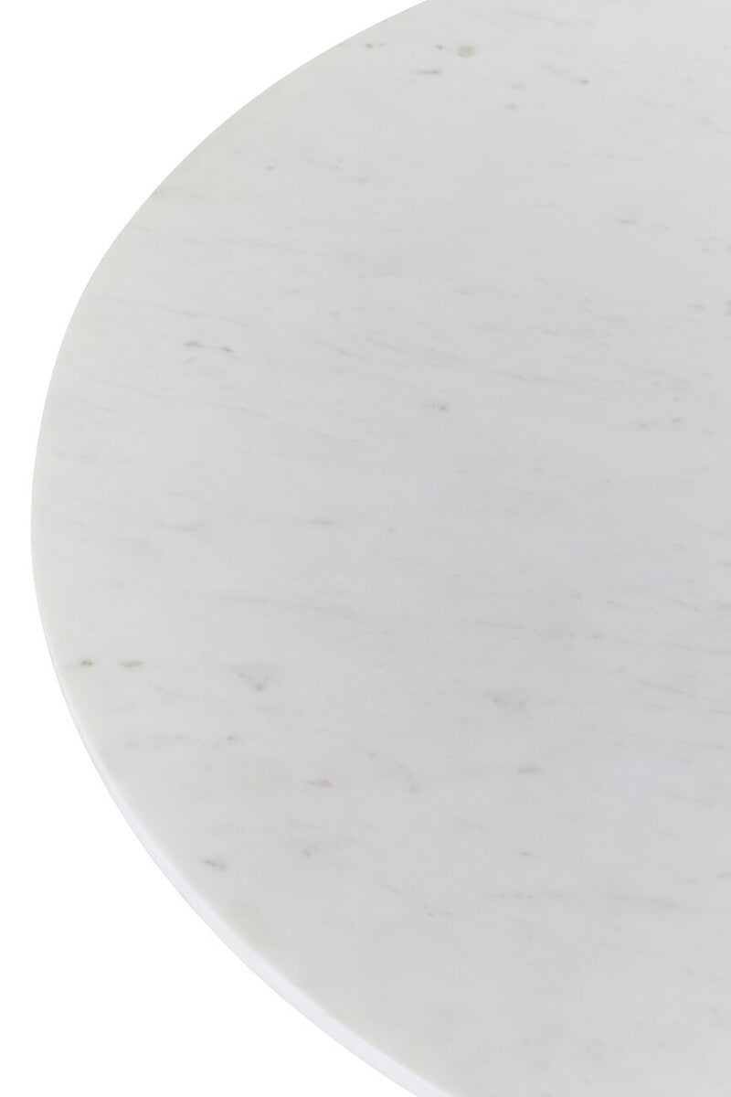 Myan Acacia Wood and White Marble Coffee Table
