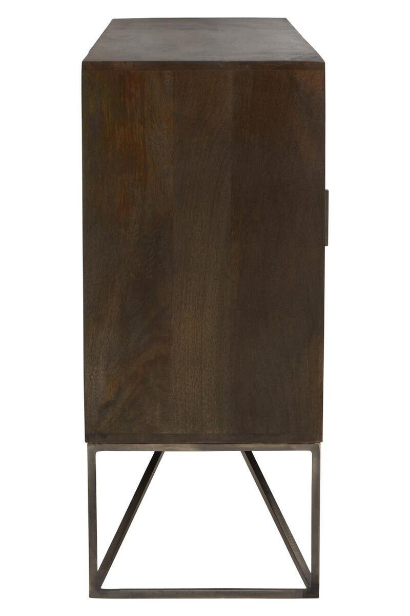 Solana Grey Washed Carved Mango Wood Sideboard