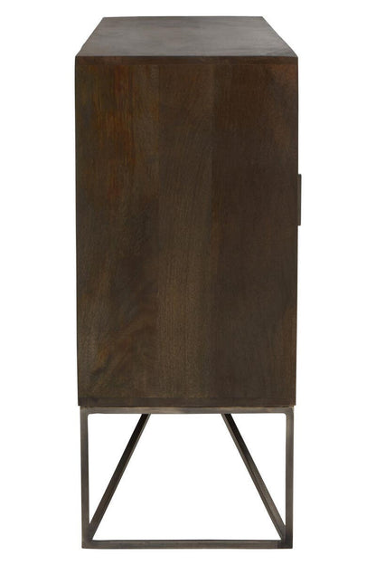 Solana Grey Washed Carved Mango Wood Sideboard