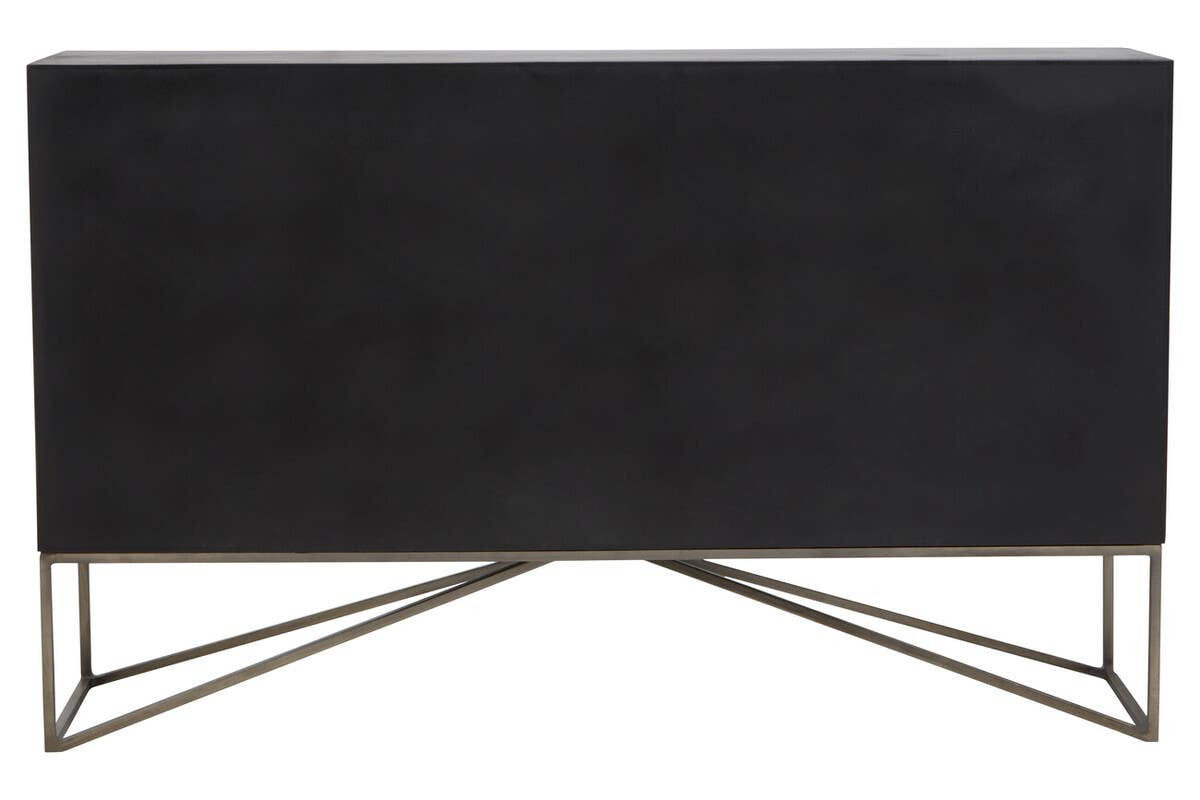 Solana Grey Washed Carved Mango Wood Sideboard