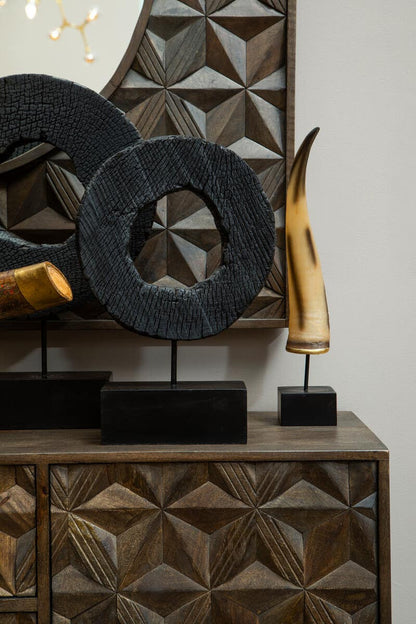 Solana Grey Washed Carved Mango Wood Sideboard